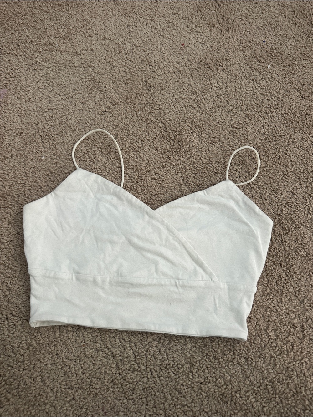 Aeropostale White Spaghetti Strap Cropped Cami